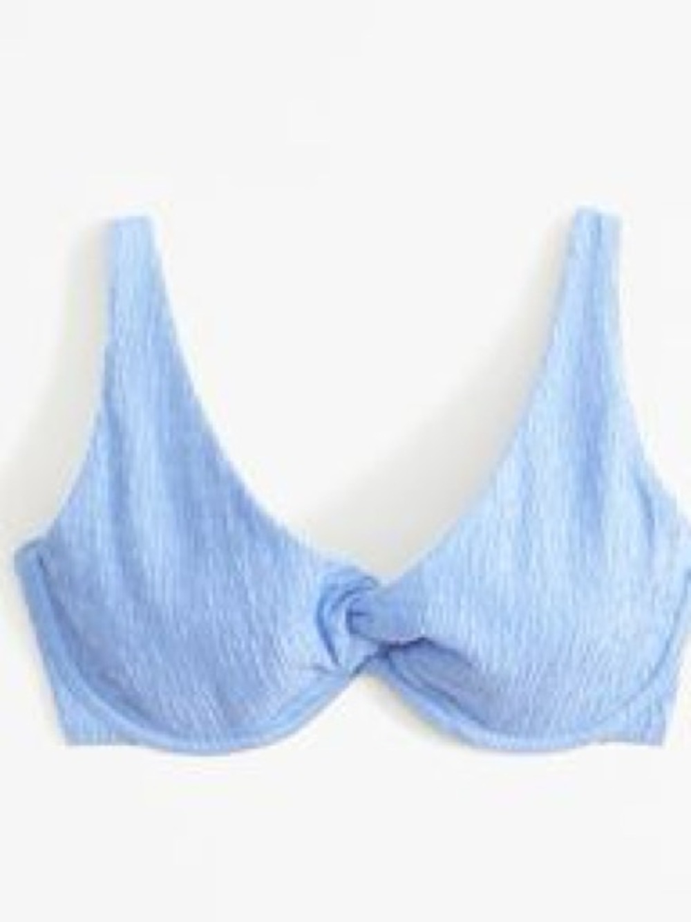 Abercrombie & Fitch Curve Love Light Blue Knot Front Bikini Top
